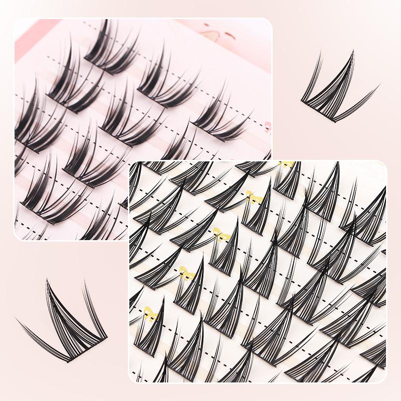 False Eyelashes Natural - ขนตาปลอมแบบช่อ 10 แถว ขนาด 8-13 มม.