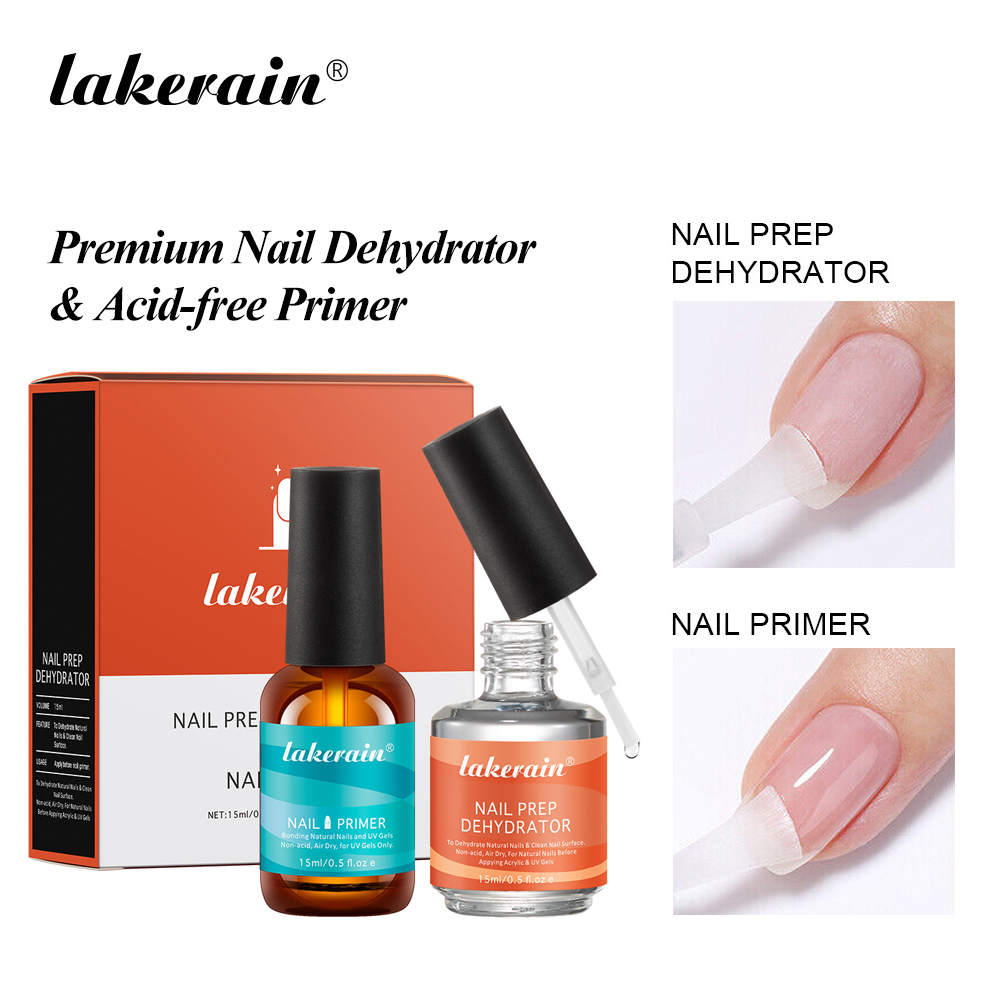 Nail Dehydrator Primer - ชุดน้ำยาเตรียมเล็บ แห้งเร็ว ทำความสะอาดและต่อเล็บ 2 in 1