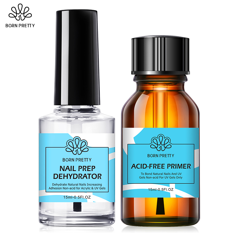 Nail Dehydrator Primer - BORN PRETTY Nail Prep Dehydrator และชุดเล็บสําหรับเจลเล็บบดฟรีเล็บไม่จําเป็นต้อง