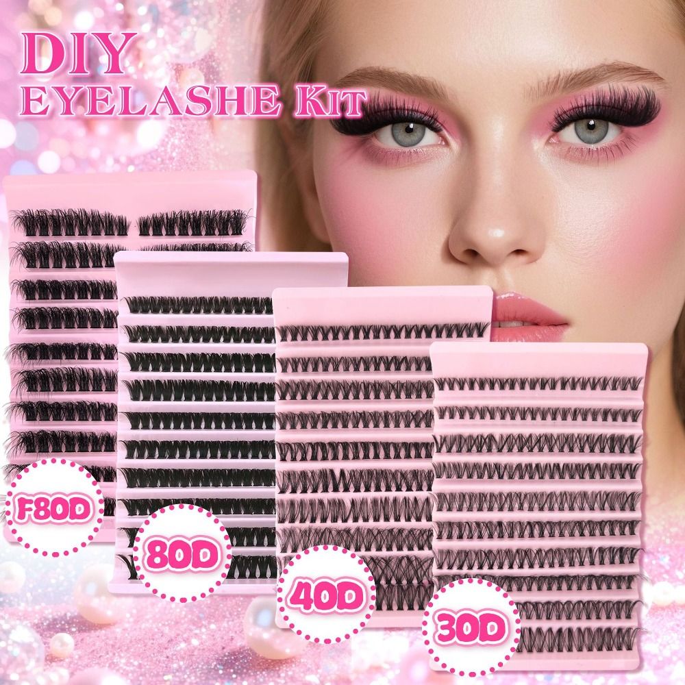False Eyelashes Natural - ขนตาปลอมแบบธรรมชาติ สไตล์ Wispy ชุดต่อขนตา DIY แบบ