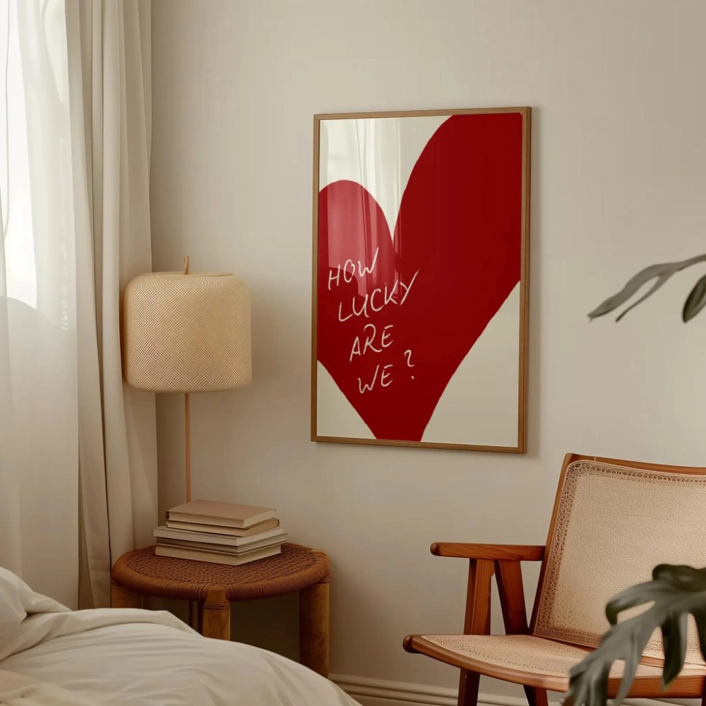 Setting Spray - Lucky Are We สีชมพูสีแดงลาย Wall Art