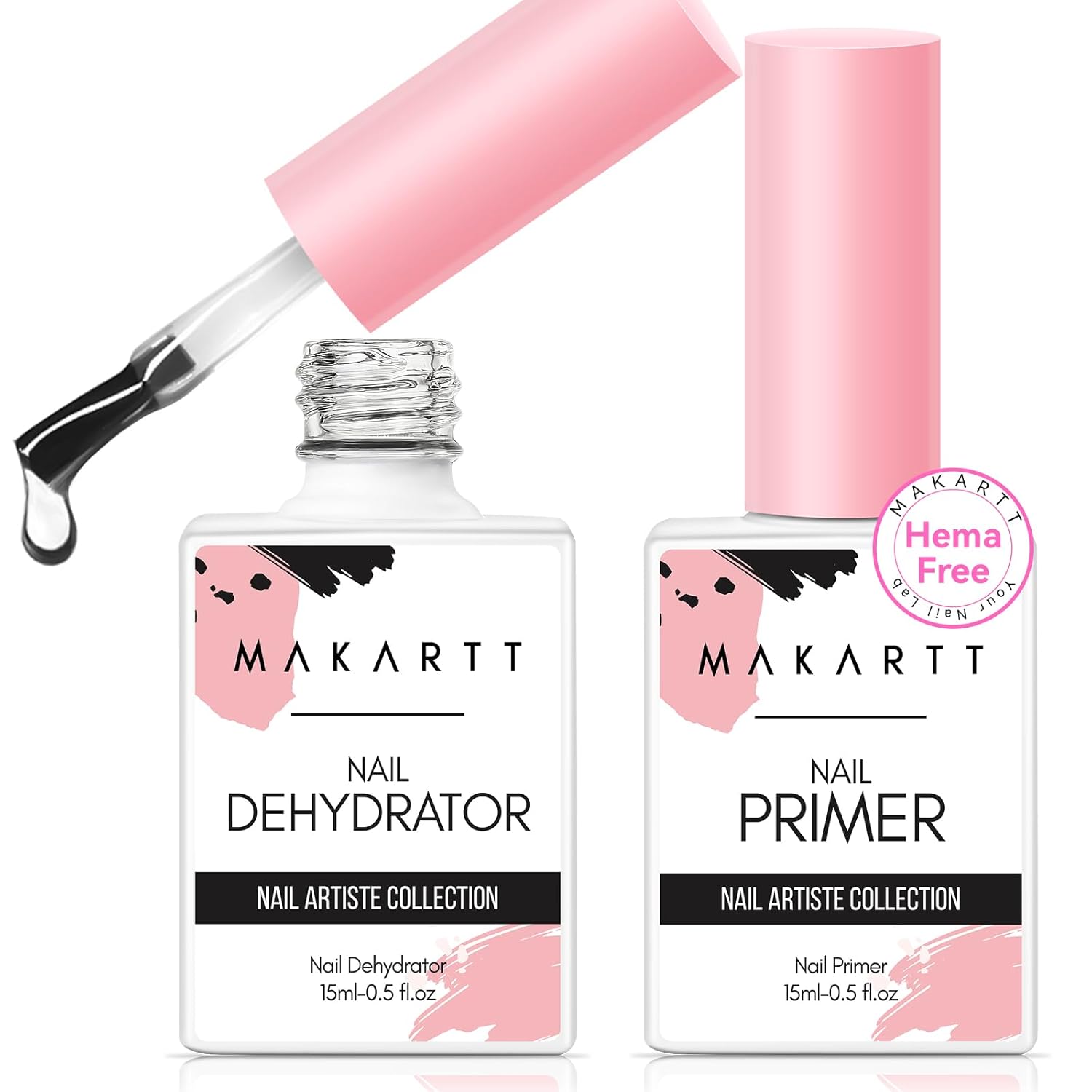 Nail Dehydrator Primer - 2 ชิ้นกรดฟรีธรรมชาติเล็บ Prep Dehydrate & Bond