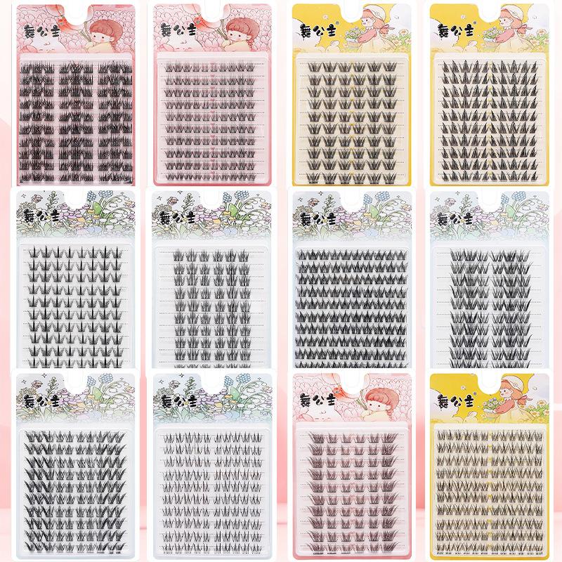 ขนตาปลอมแบบช่อ 10 แถว ขนาด 8-1 - False Eyelashes Natural บทวิจารณ์และราคา