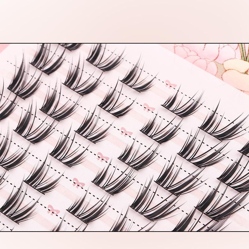 ขนตาปลอมแบบช่อ 10 แถว ขนาด 8-1 - False Eyelashes Natural บทวิจารณ์และราคา