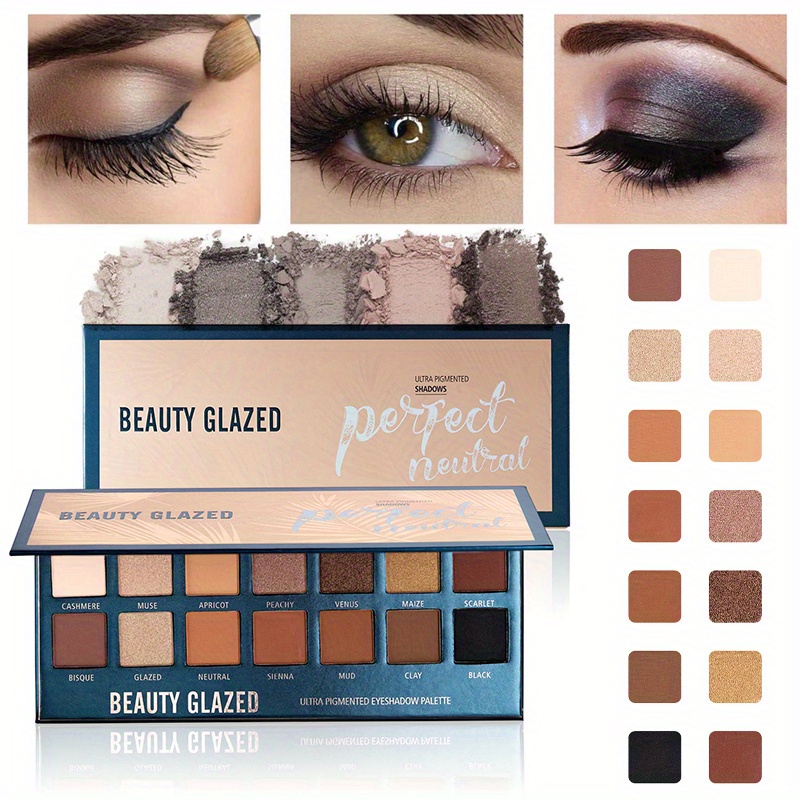 พาเลทอายแชโดว์เคลือบ14สีทาอายแ - Beauty Makeup Eyeshadow Palette บทวิจารณ์และราคา
