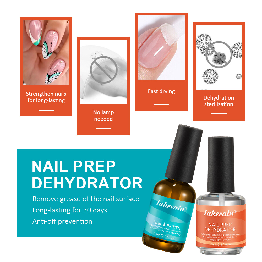 2ชิ้น15มล. การเตรียมเล็บเจลกำจ - Nail Dehydrator Primer บทวิจารณ์และราคา