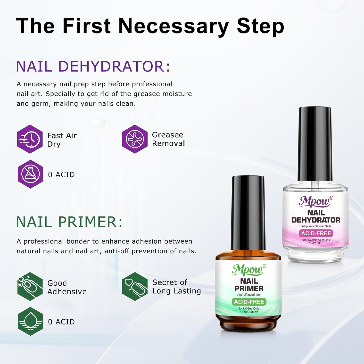 Mpow 1/2 ชิ้น 15 มล. น้ำยาขจัด - Nail Dehydrator Primer บทวิจารณ์และราคา