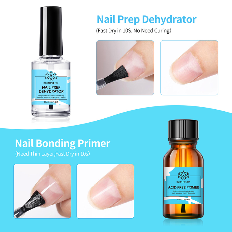 BORN PRETTY 2 ชิ้น 15 มล. ไพรเ - Nail Dehydrator Primer บทวิจารณ์และราคา