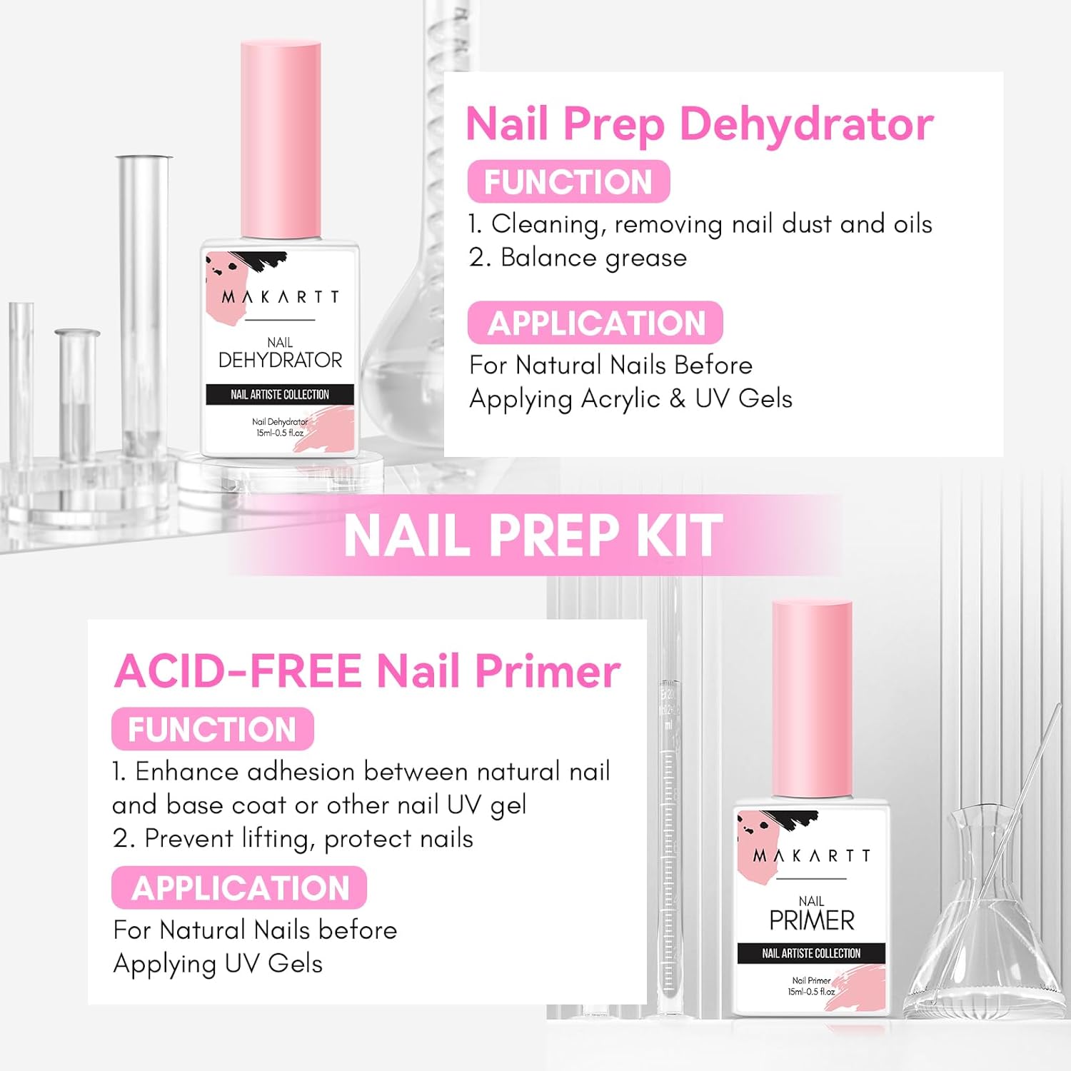 2 ชิ้นกรดฟรีธรรมชาติเล็บ Prep  - Nail Dehydrator Primer บทวิจารณ์และราคา